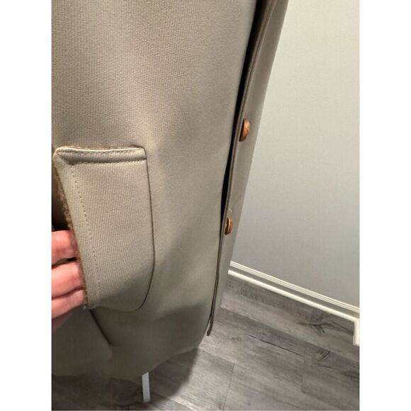 Vintage Richman Men's Button Front Faux Fur Lined Jacket Coat Tan Size 42 - Picture 3 of 15